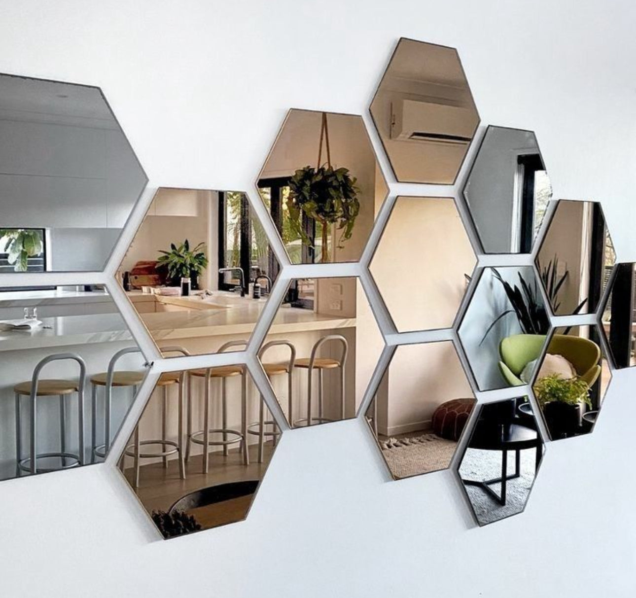 Hexagon Decorative Mirror Wall Sticker