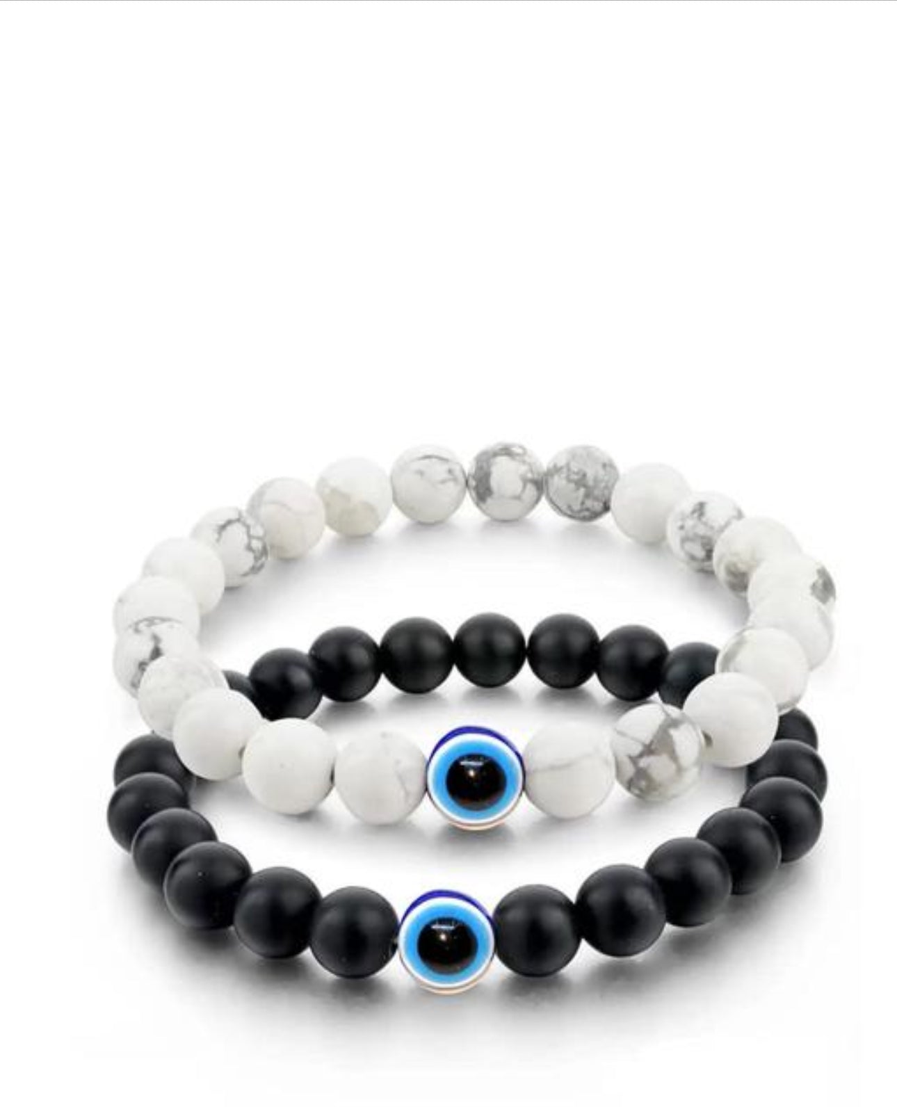 Black & White Nazar Couple Bracelet