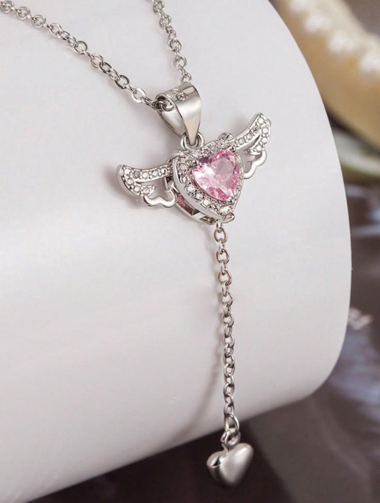 Dancing Heart Angel Necklace