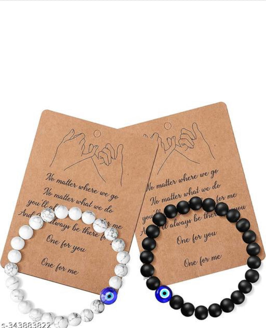 Black & White Nazar Couple Bracelet