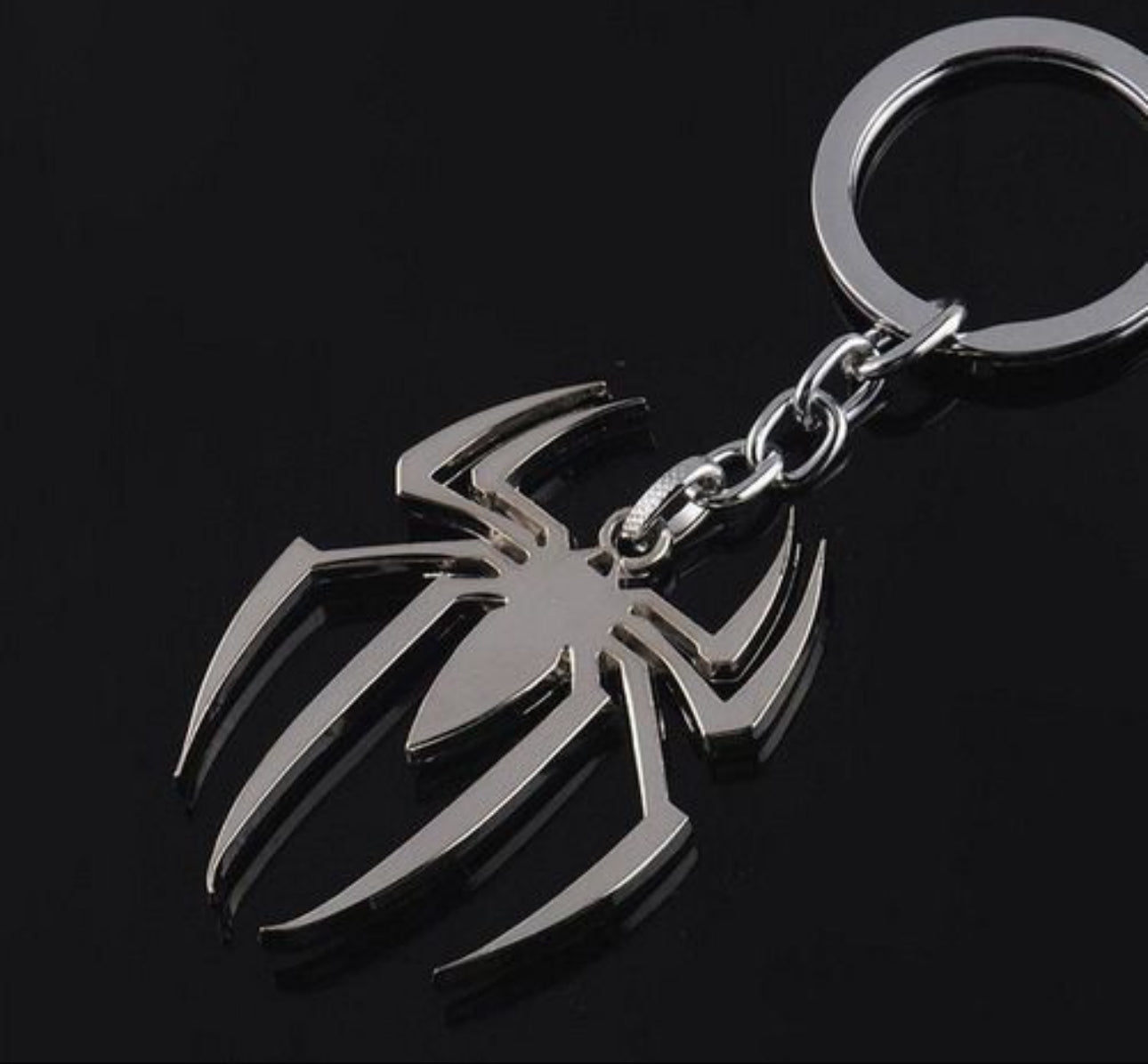 Spider Man Silver Keychain