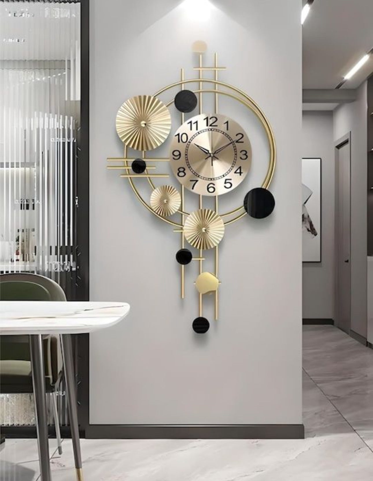 Black & Gold Metal Clock