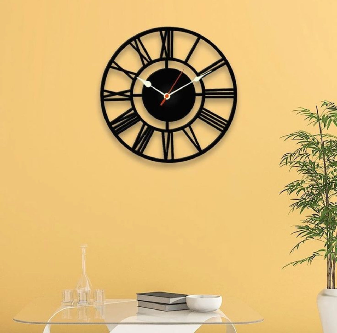 Premium Black Roman Clock