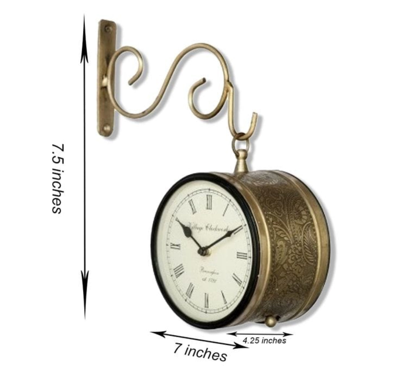 Double Sided Vintage Station Clock