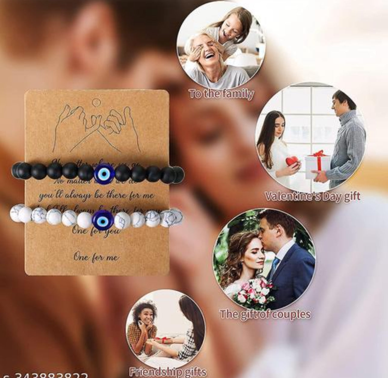 Black & White Nazar Couple Bracelet