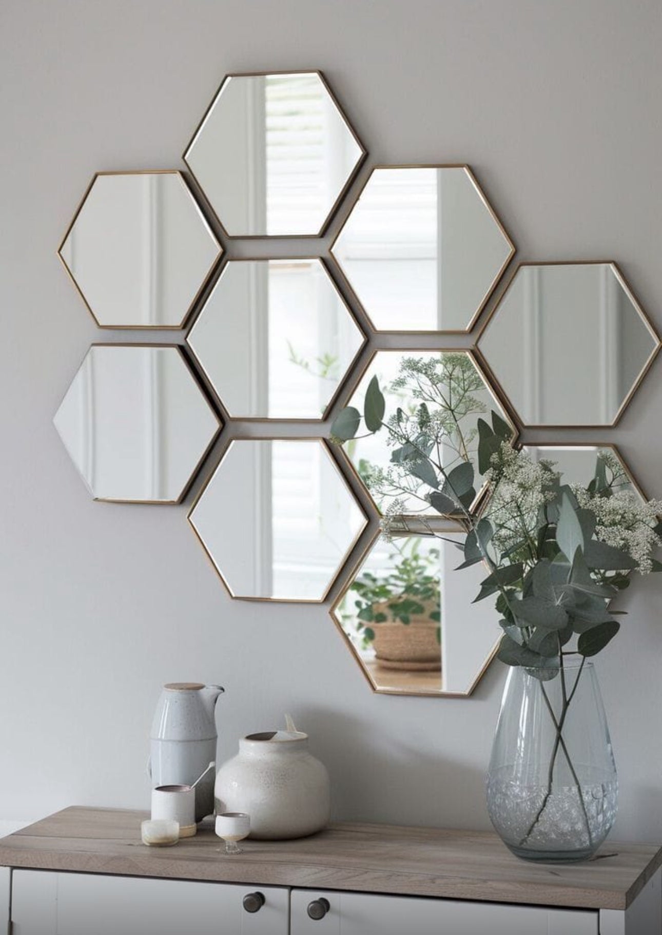 Hexagon Decorative Mirror Wall Sticker