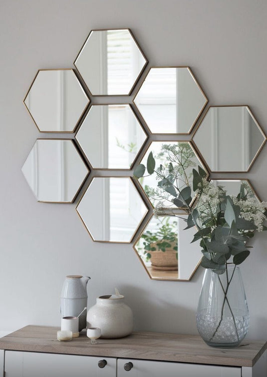 Hexagon Decorative Mirror Wall Sticker
