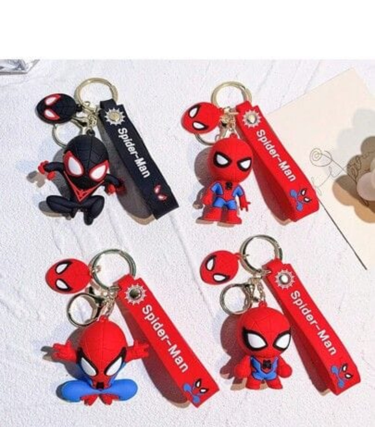 Pack Of 4 Spider Man Keychains