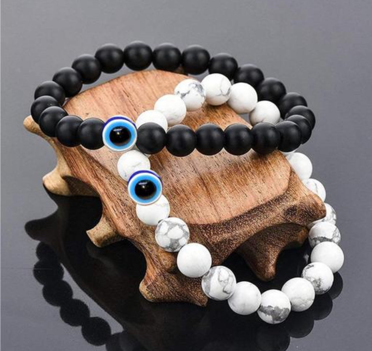 Black & White Nazar Couple Bracelet