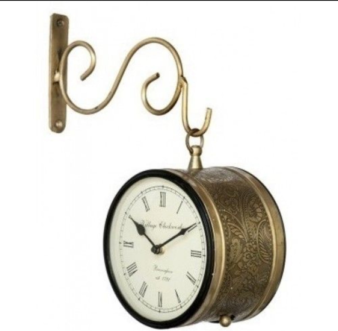 Double Sided Vintage Station Clock