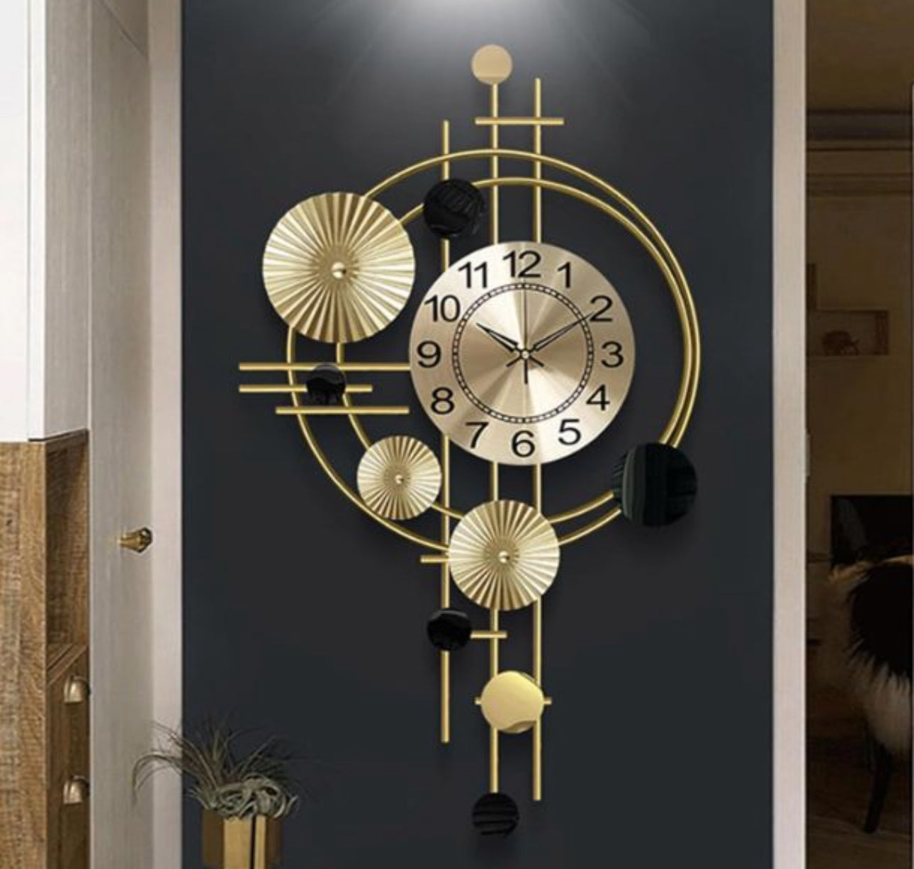 Black & Gold Metal Clock
