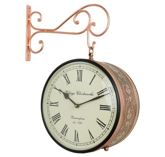 Double Sided Vintage Station Clock