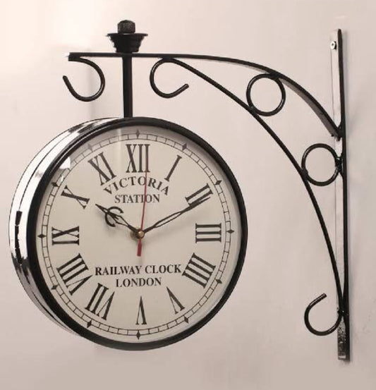 Vintage Victoria London Station Clock (Double Sided)