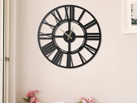 Premium Black Roman Clock