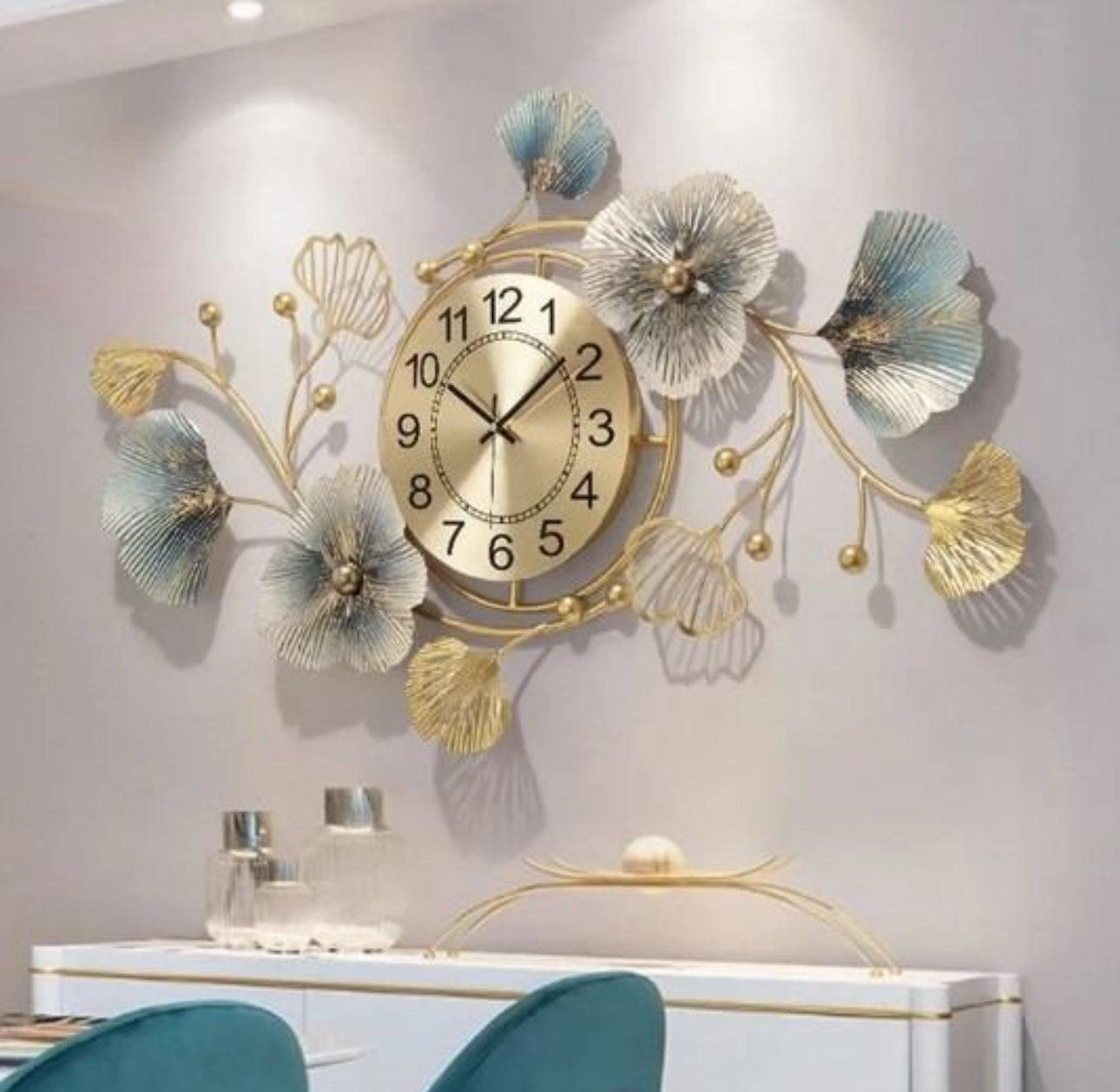 Floral Metal Clock