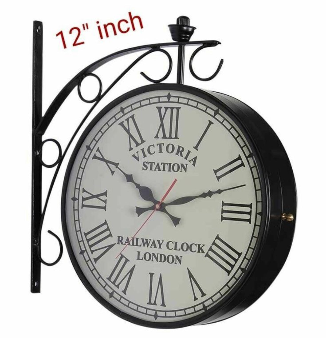 Vintage Victoria London Station Clock (Double Sided)