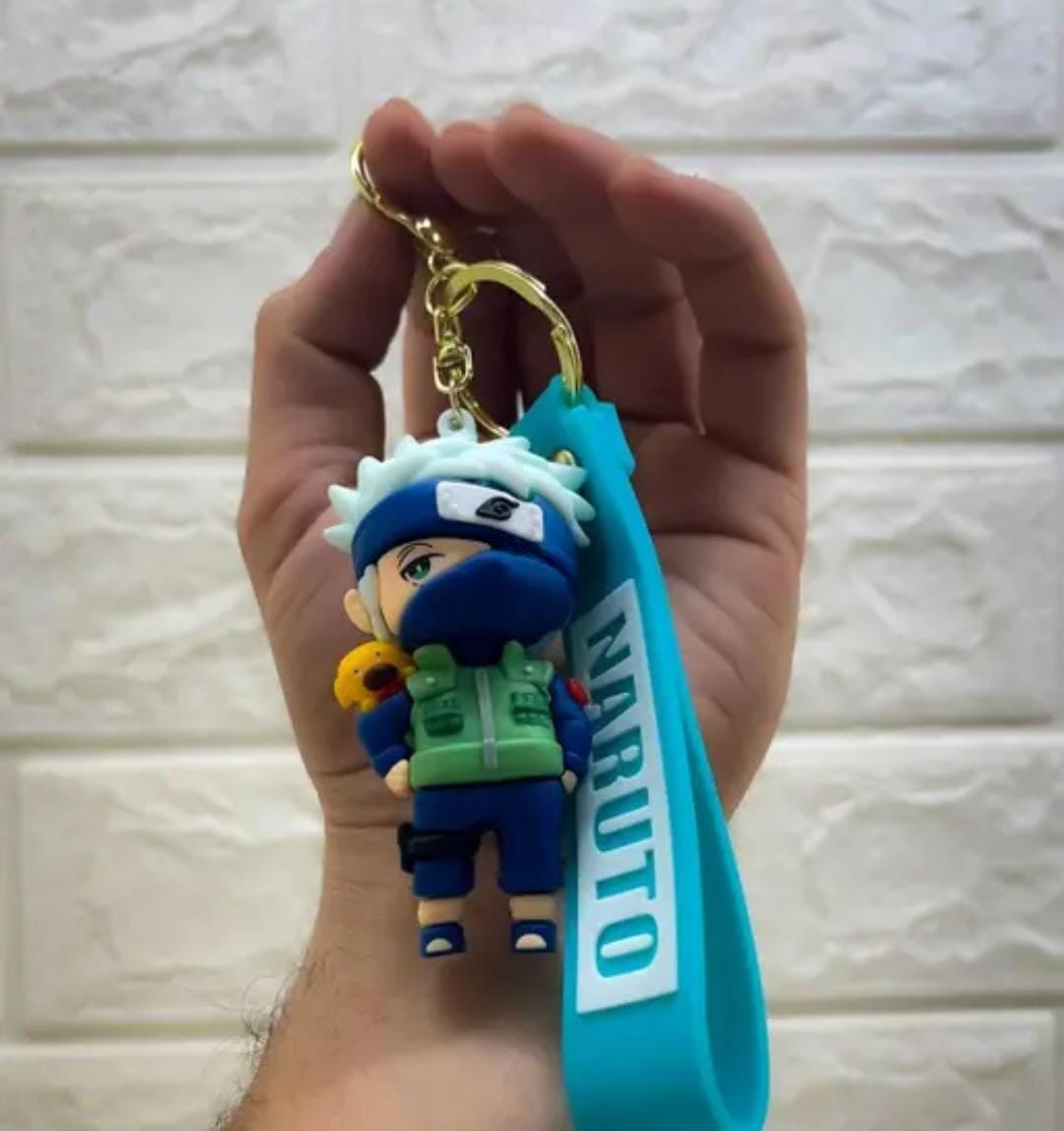 Naruto Keychain Kakashi Hatake 3D silicon Keyring With Bag Charm Bike Car Keychain