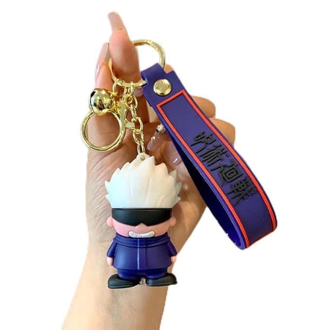 Trendy Women Purple Rubber PVC Anime Keychain